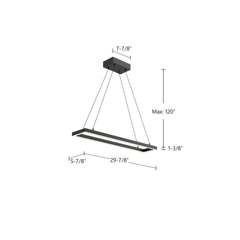 Piazza 1 - Light LED Pendant, 1.38" H x 29.88" W x 5.88" D