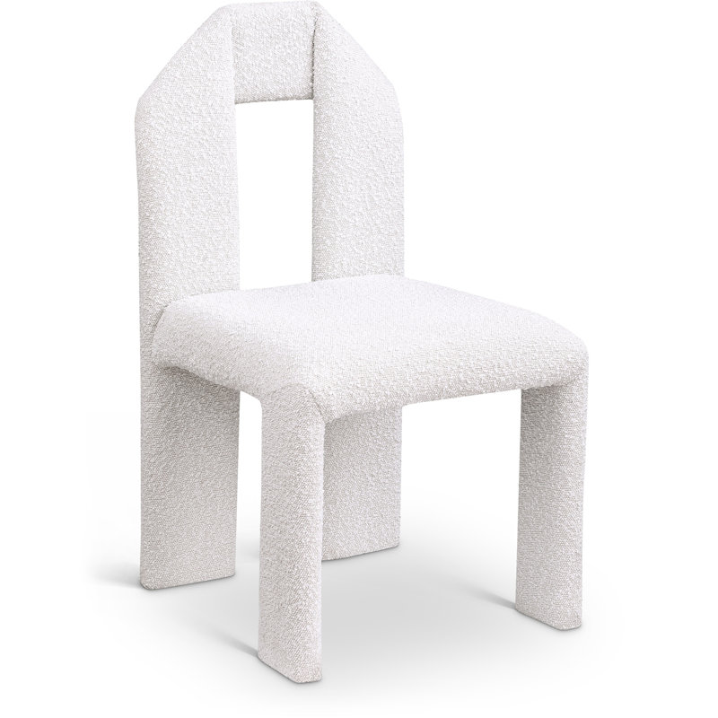 Chaise rembourrée Bennett, Tissu crème bouclé