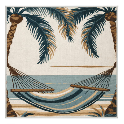 Washable Coastal Hammock Coastal Area Rug