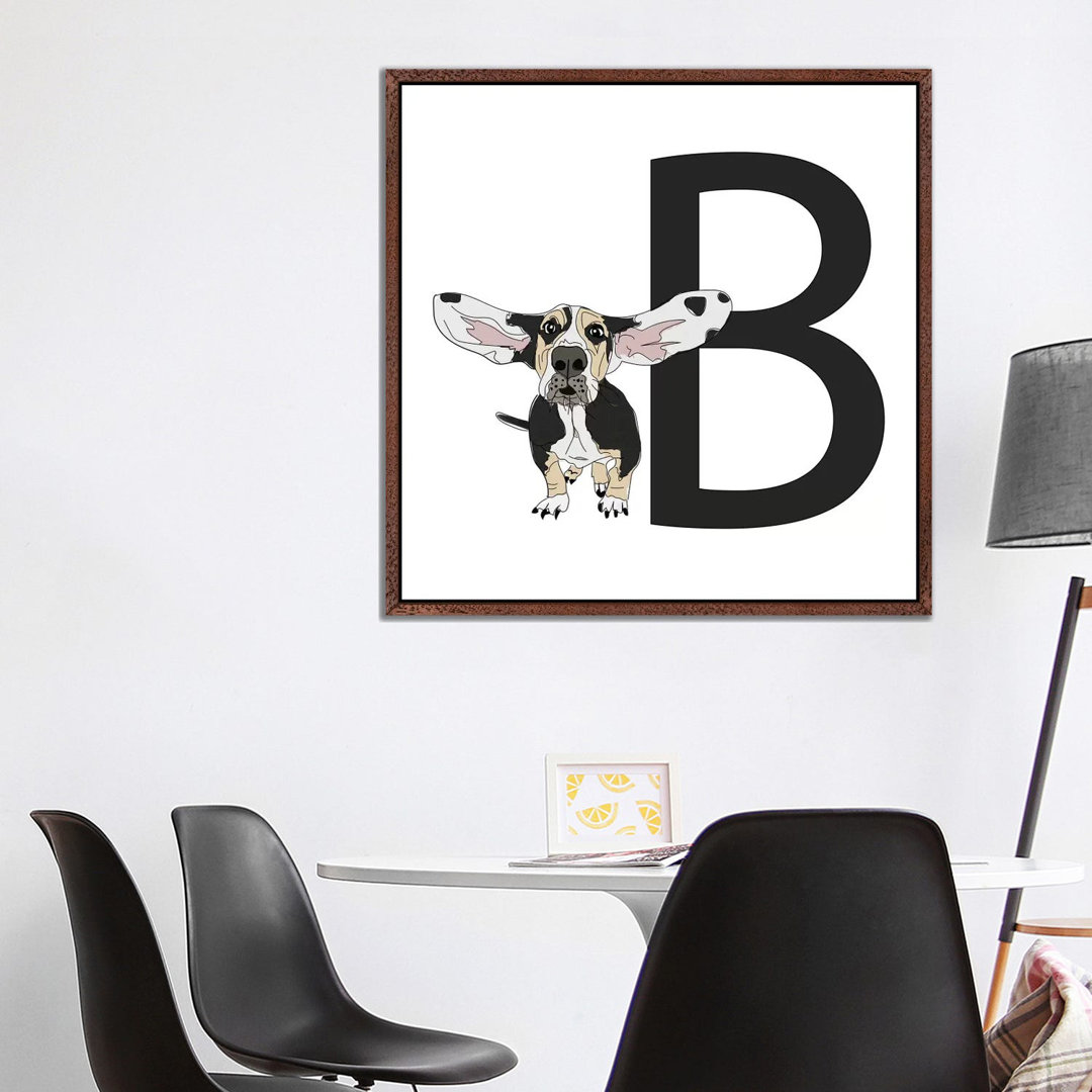 B Is For Basset Hound by Sketch And Paws - Gallery-Wrapped Canvas Giclée on Canvas