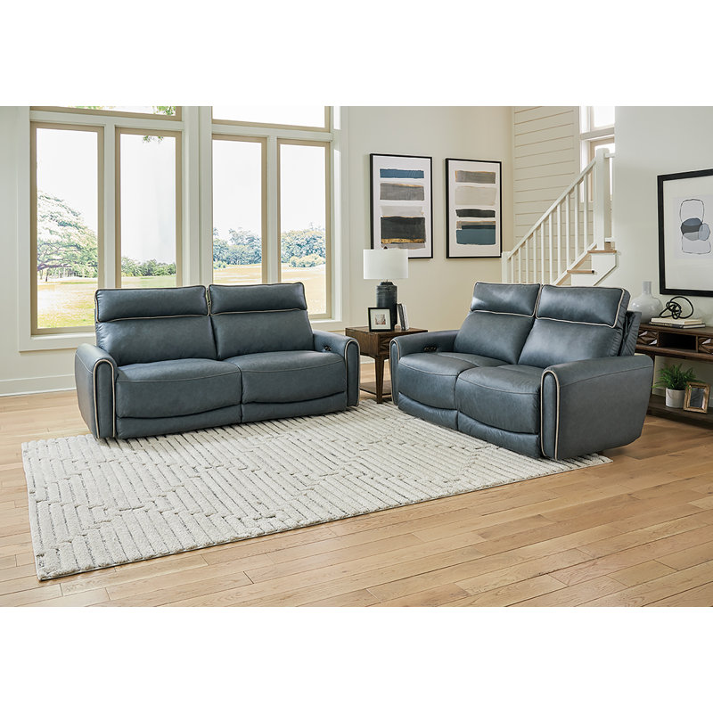 Ensemble de salon avec canapé, causeuse et fauteuil inclinable Nahele