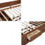 Lit de jour pleine grandeur en bois massif avec 3 tablettes de rangement et 2 tiroirs - Noyer-833172045