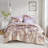 Floral Comforter Set With Bed Sheets Taupe