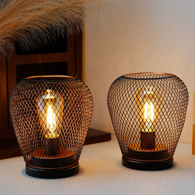 Randi 14Cm Black/Gold Table Lamp Set