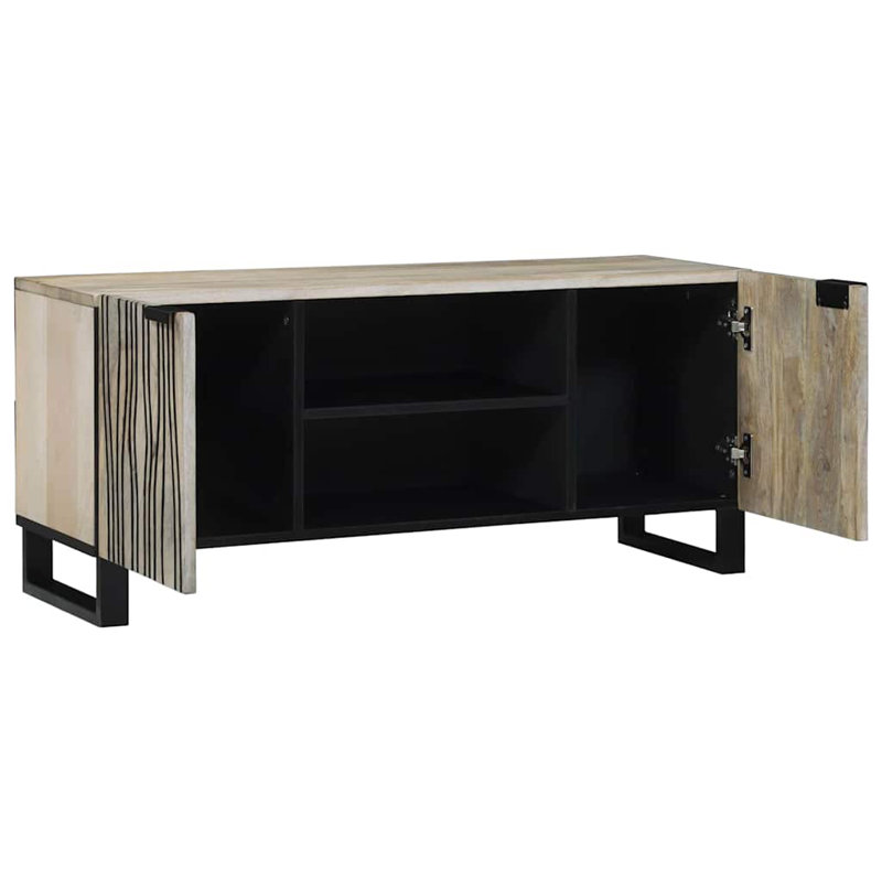 TV Cabinet 160 X 30 X 30.5 Cm Solid Mango Wood, Gray