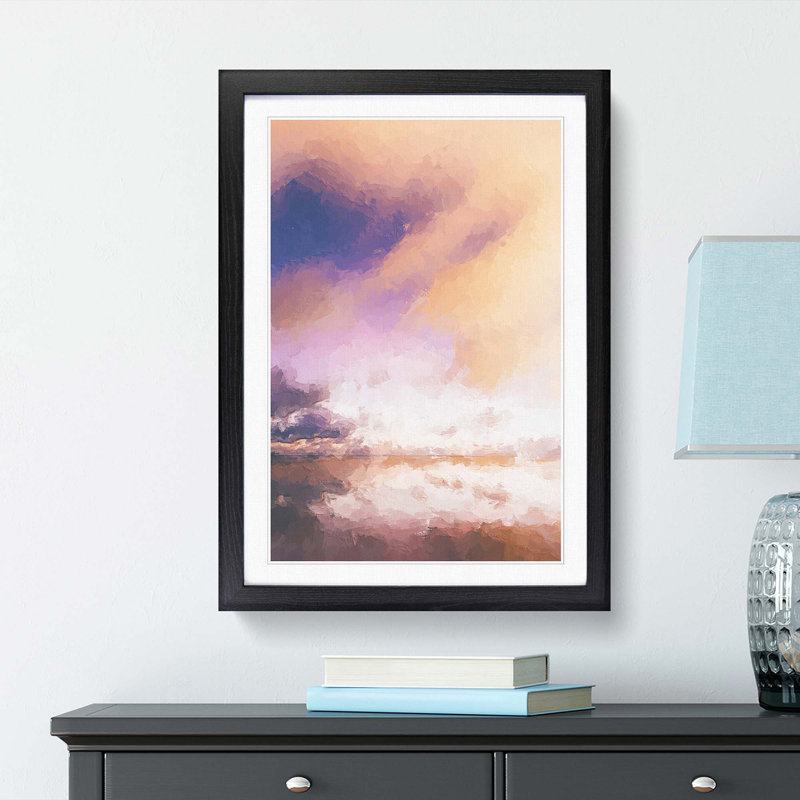 Clouds Above in Abstract - Picture Frame Graphic Art Print, 65cm H x 48cm W x 2cm D, Black Framed