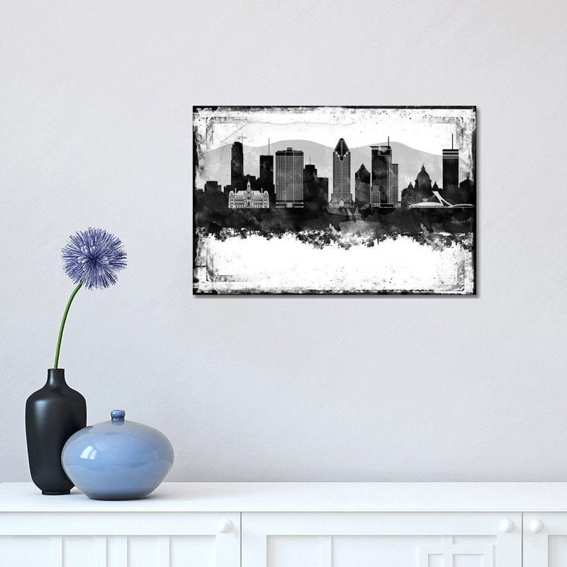 Montreal Black & White Film 1 Piece Wrapped Canvas Wall Art, 30.48 cm H x 45.72 cm W