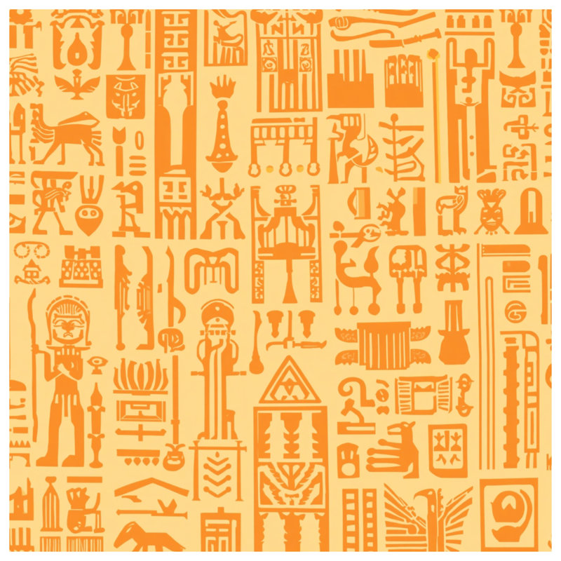 Egyptian Hieroglyphs Pattern Double Sided Throw Pillows, 18 x 18 inches