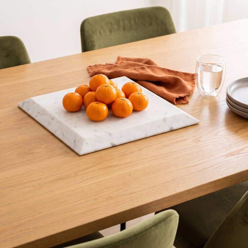 Matheson Marble Tray, 10"W x 10"D x 0.75"H, White
