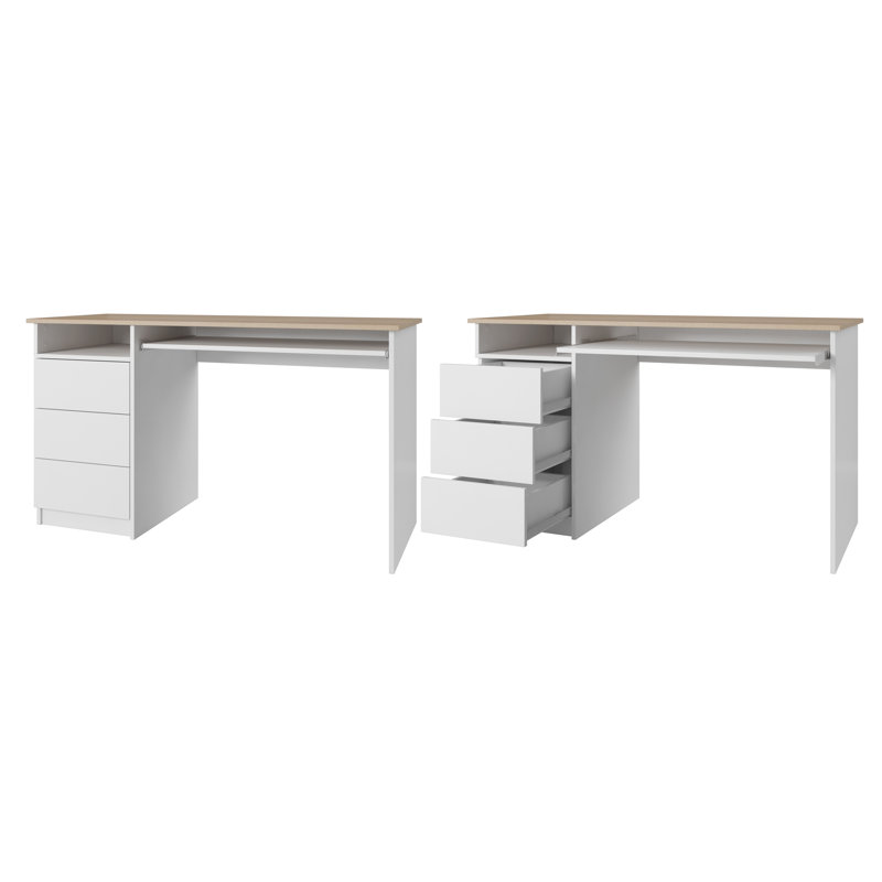 Aphina Computer Desk, Natural, Left Hand Return