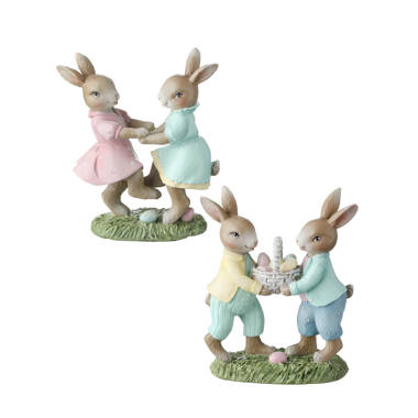 Easter Eggs Bunny Action Figures Playing Lute Violin Sitting Egg Resin  Easter Bunny Figurines Easter Outdoor Garden Statue Decor Easter  Decorations For Home/Bookshelf/Desktop Decor Toys Party Favors 