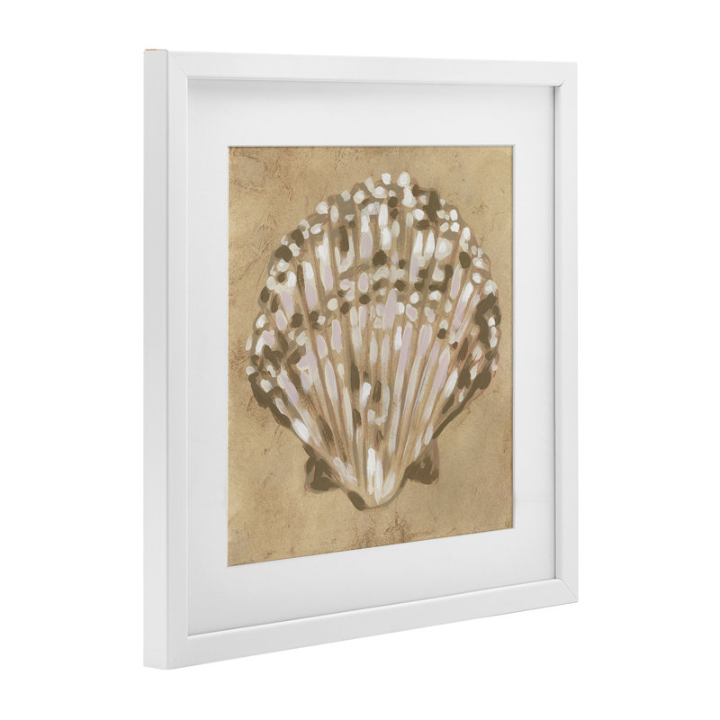 «Earthtone Clam Shell», reproduction encadrée sous verre, conception de June Erica Vess, H 16 po x l 16 po