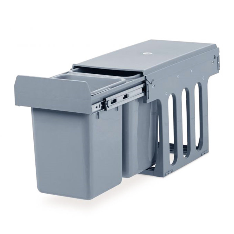 Ambach Pull Out/Under Counter Rubbish Bin, 16 L., Grey