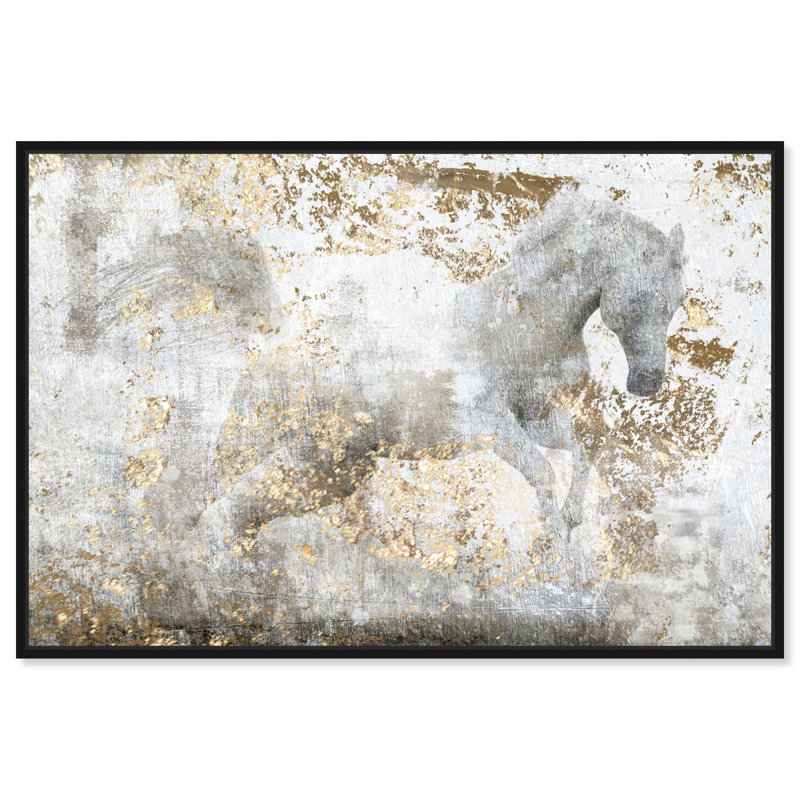 «Animals Courir», reproduction d'art graphique, Cadre noir, L 24 po x H 16 po