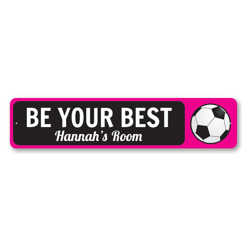 Plaque de soccer en aluminium sur mesure, H 6 po x l 24 po x P 0,063 po