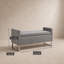 Banc rembourré avec repose-pieds, entrée 47 po et banc de bout avec base en métal pour le salon