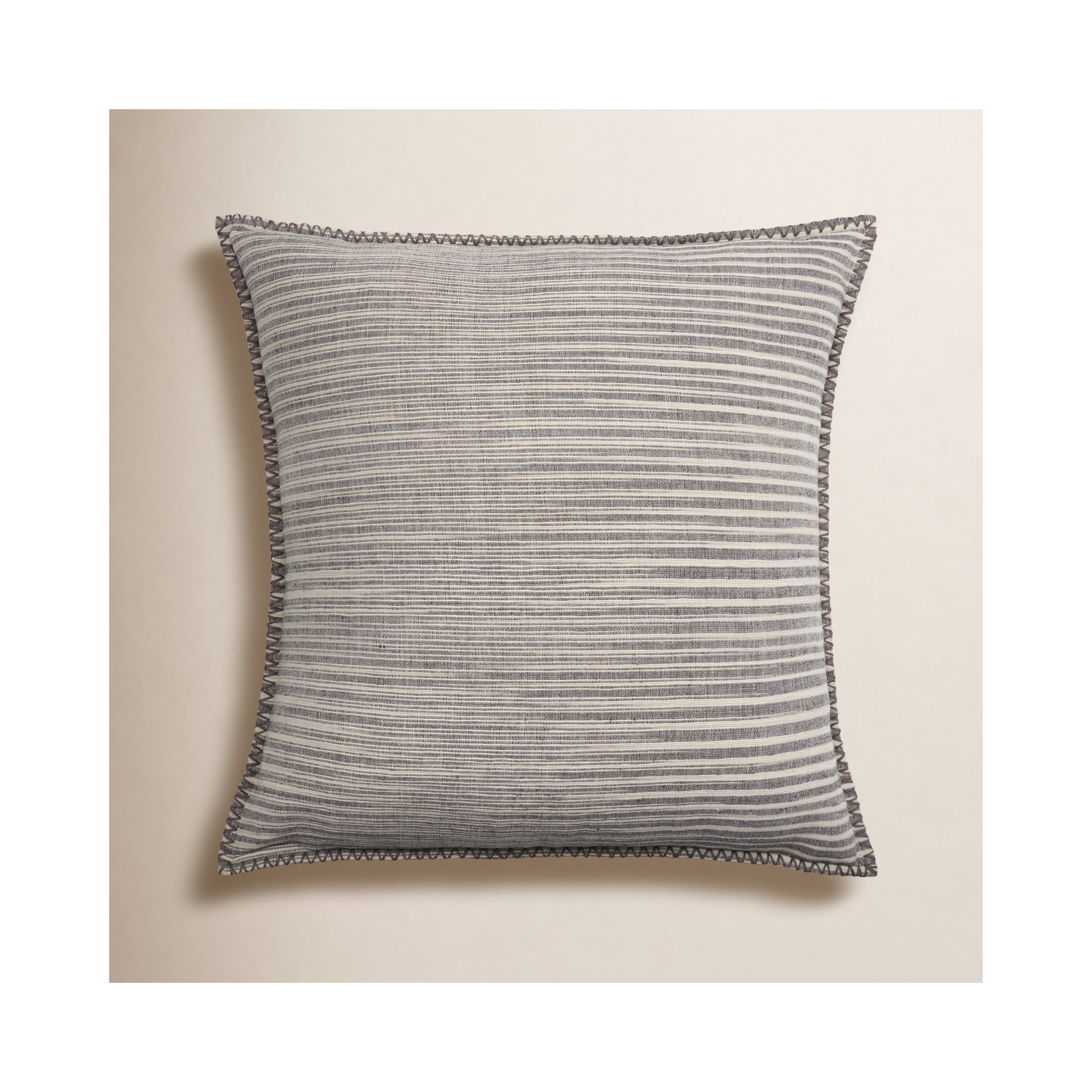 Rogin Stripes Cotton Throw Pillow, Polyester