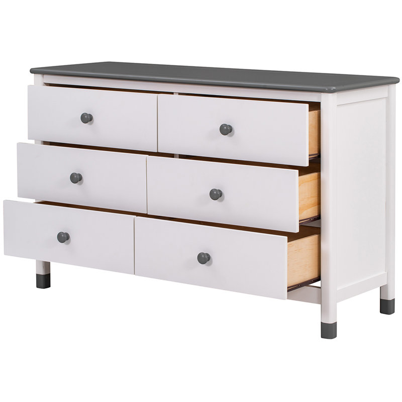 Commode d'appoint en bois massif, Gris