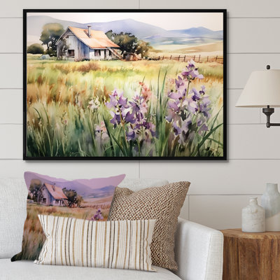 Lavande, campagne, prés - orchidées, reproduction d'art sur toile