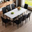 Ensemble de table de salle à manger moderne blanc et noir avec rangement, MDF et cuir PU, idéal pour le divertissement à la maison