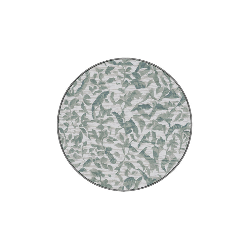 Machine Washable Gray Area Rug, Round 5'
