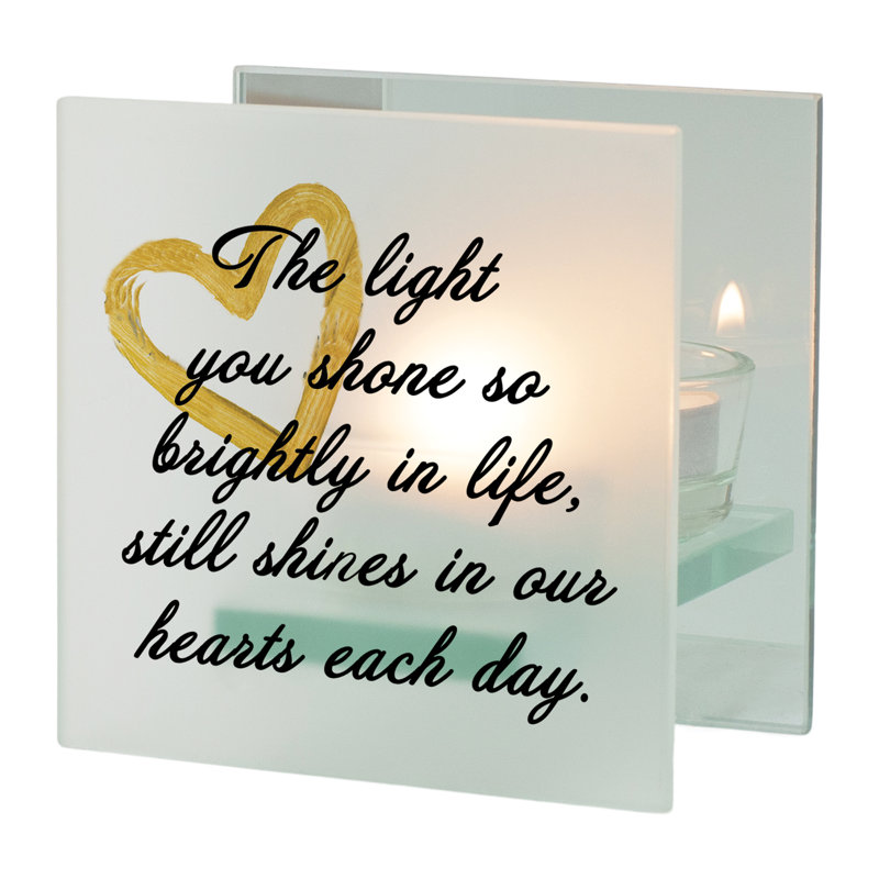 4'' H Glass Tabletop Tealight Holder with Candle Included