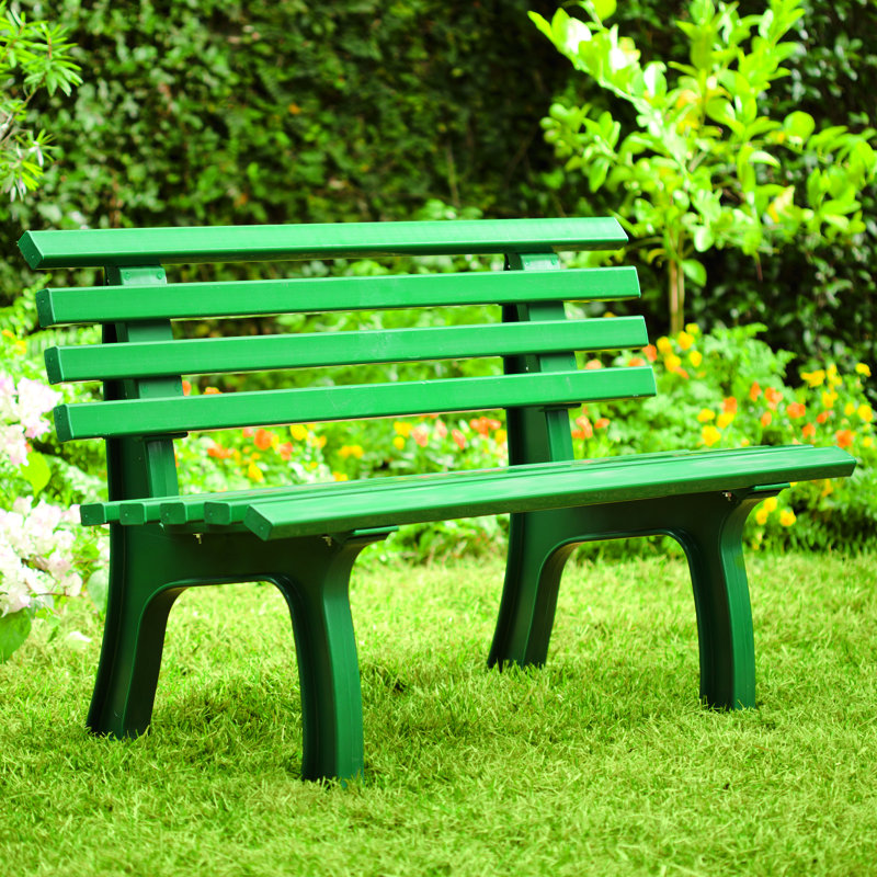 2-Seater Weatherproof PVC Garden Bench, Green