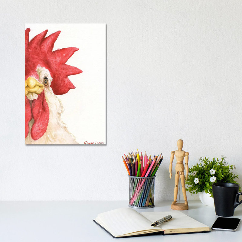 Chicken I - Wrapped Canvas Painting, 20.32 cm H x 30.48 cm W