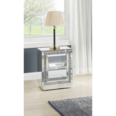 Lisle Mirrored Glass Top End Table