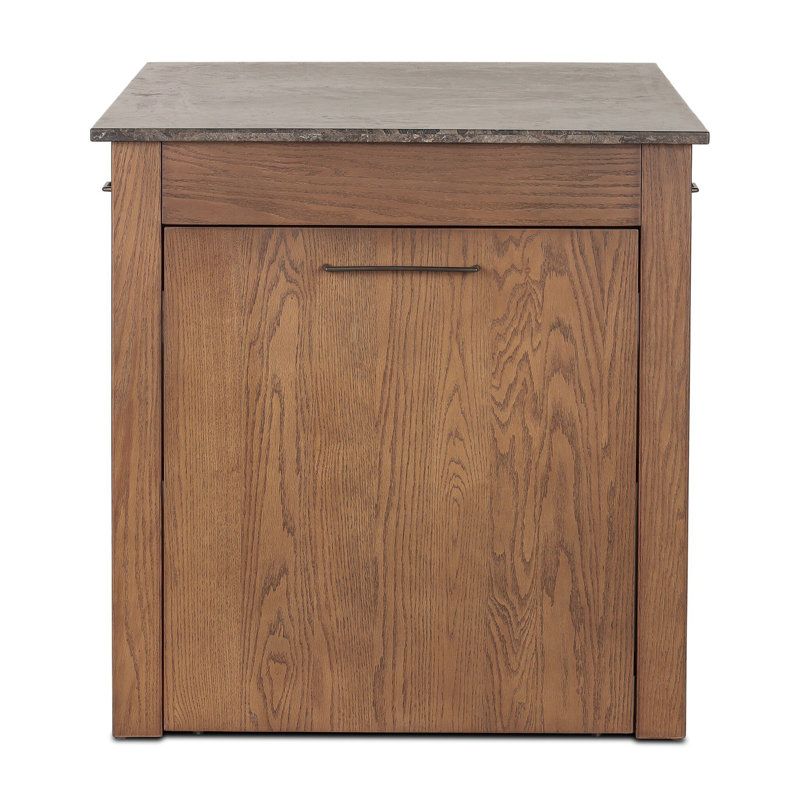 Divina Kitchen Island-Warm Grey Marble