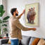 Gentle Hippopotamus Boho - Wrapped Canvas-432880401-432880407