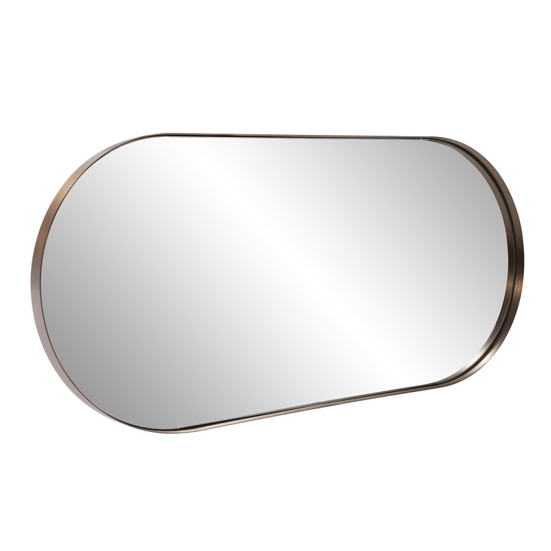 Miroir Capsule en argent brossé, Laiton brossé