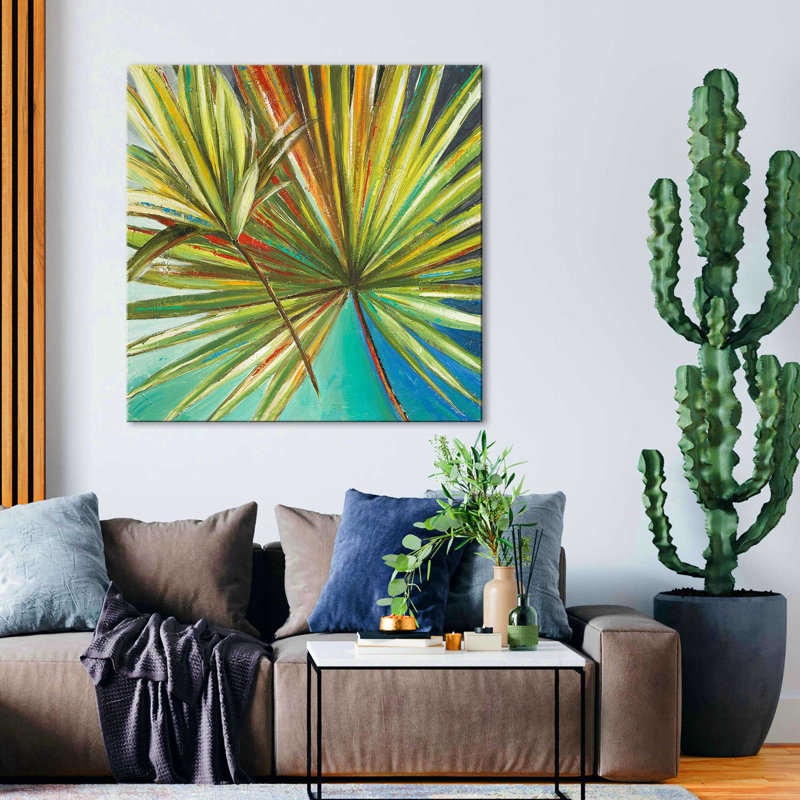 «New Palmera I» par Patricia Pinto - Peinture, Toile tendue, H 24 po x l 24 po x P 1,5 po