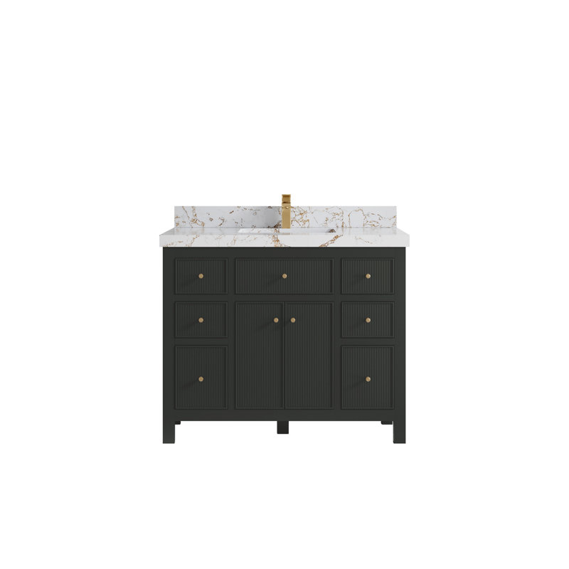 Sonoma X P 22 po De salle de bain simple en albâtre Quartz brun Viola, Viola Gold, Matte Black