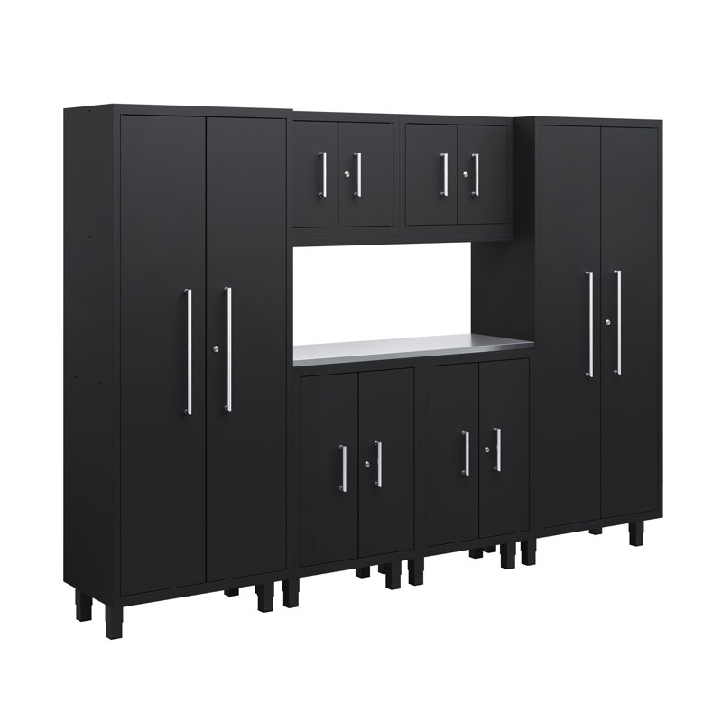 Ensemble d'armoires 7 pièces avec base, armoires murales et casiers 30 "Core Plus Series