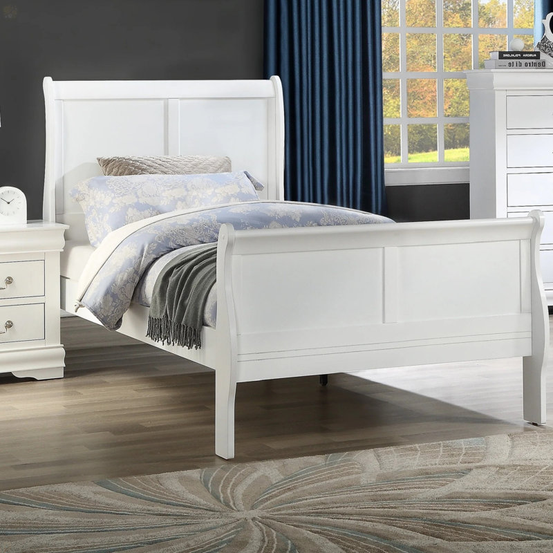 Lit en bois massif Louis Phillipe, Grand lit