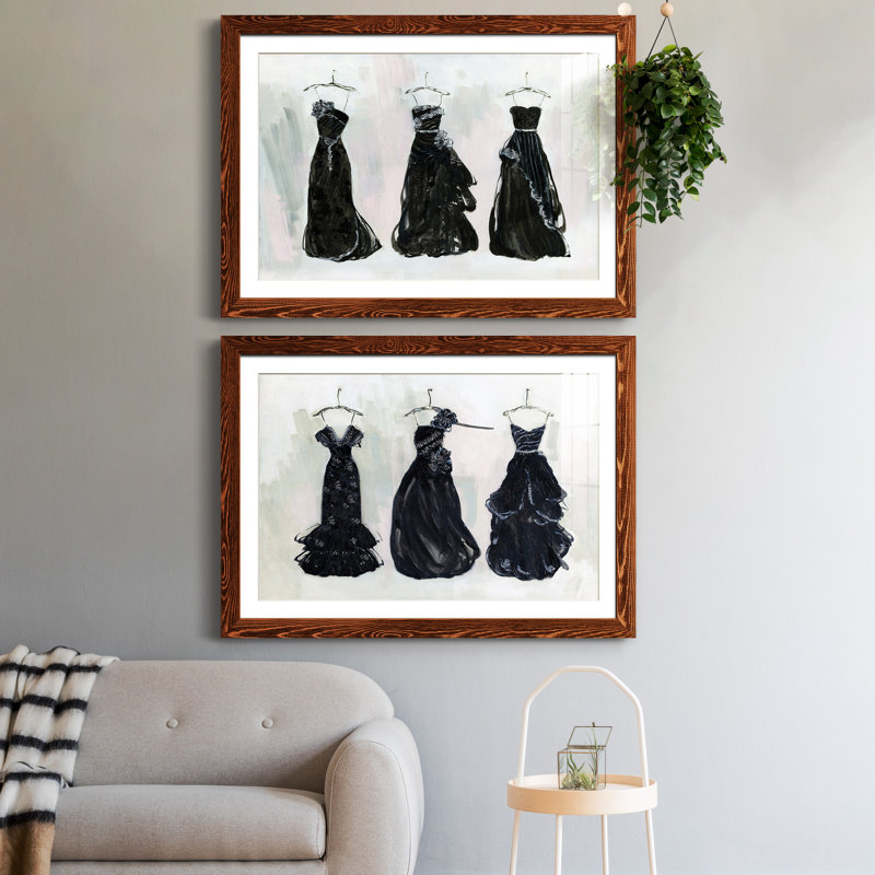 «Black And Bling I», ensemble de 2 cadres photo, H 31 po x l 44 po x P 1 po, Papier encadré érable