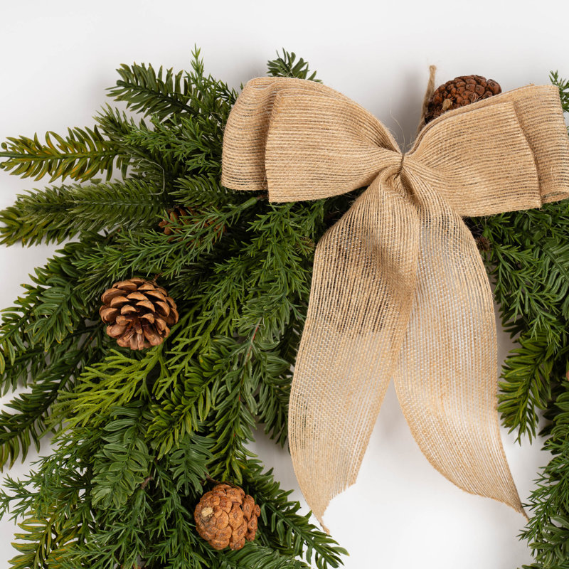50cm Real Touch Wreath with Hessian Bow