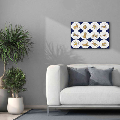 «Gilded Zodiac Signs» par Sue Schlabach, estampe numérique sur toile