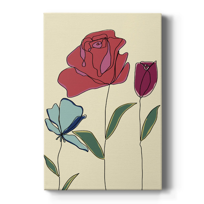 Floral coloré I - galerie Cavas sur mesure, H 36 po x l 24 po