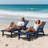 2-Pack Oversized HDPE Chaise Lounges – Adjustable 5-Position Outdoor Recliners with Wheels & Cup Holders, Weather-Resistant for Patio, Pool, Garden-2108403212