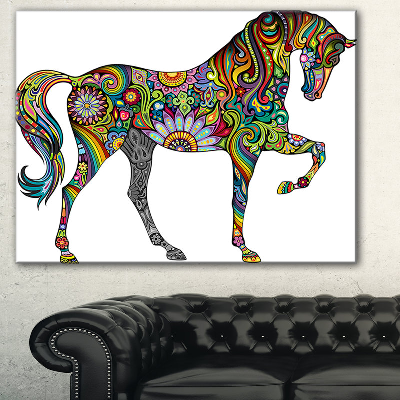 « joyeuse cheval », impression, H 30 po x l 40 po x P 1,5 po, H 36 po x l 46 po x P 1,5 po