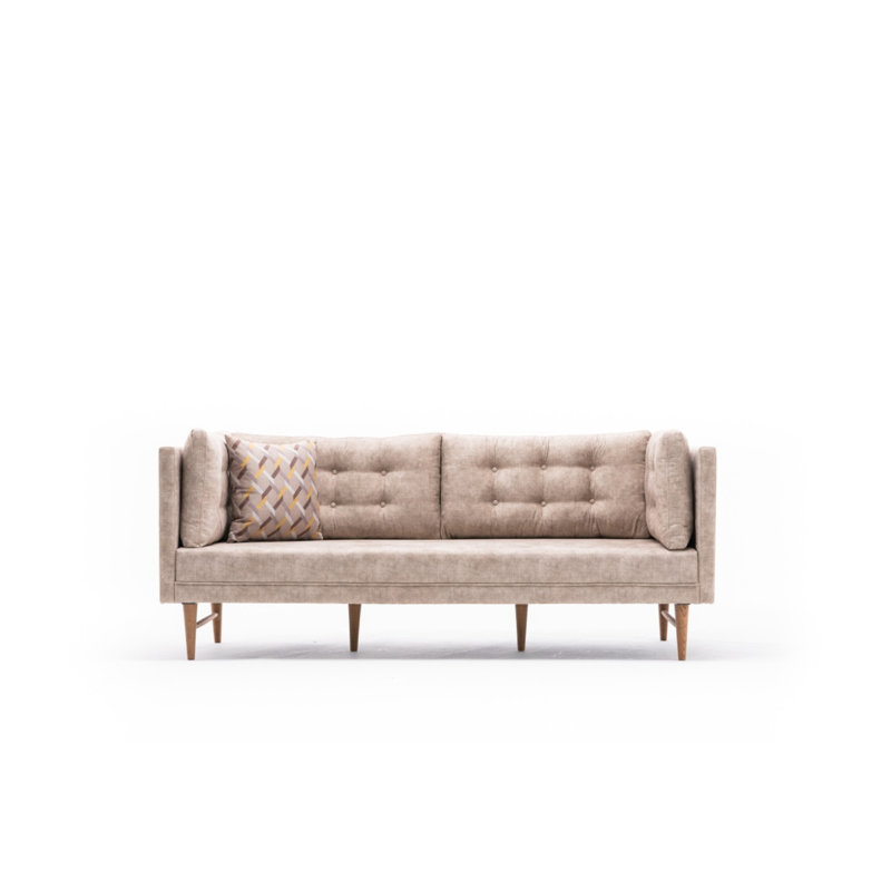 Canapé rembourré Edony, 100 % polyester crème