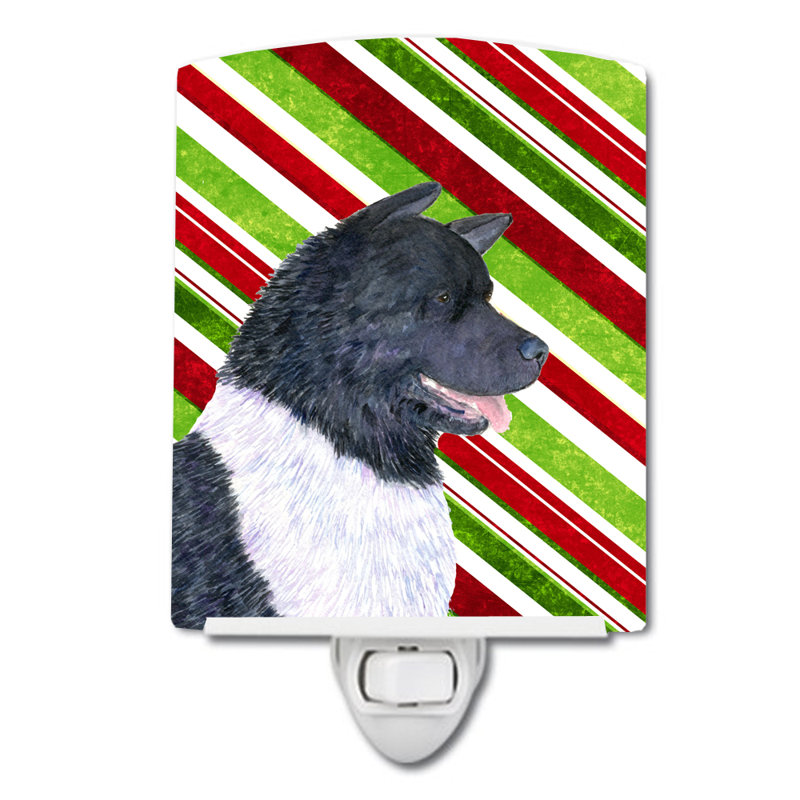 Akita de canne à sucre en céramique pour noël