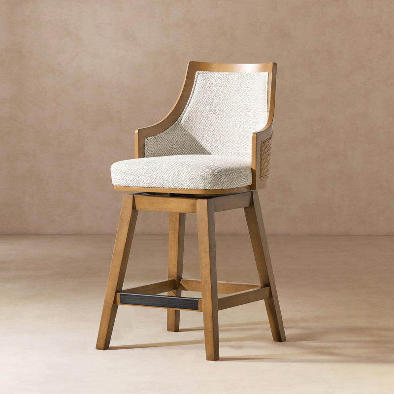 Akershus Swivel 26'' Counter Stool, Counter Stool (26" Seat Height), Neutral Gray