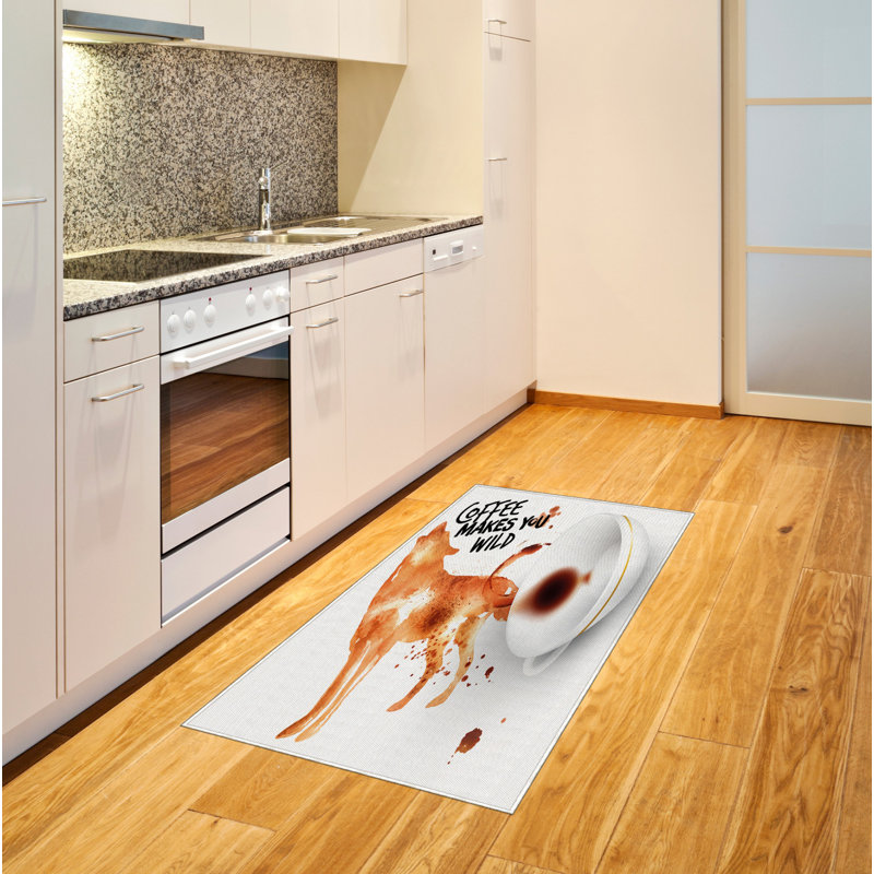 Tapis décoratif long en fibres de café à haute densité Coffee Art, Rectangle— 4 pi x 5 pi 8 po