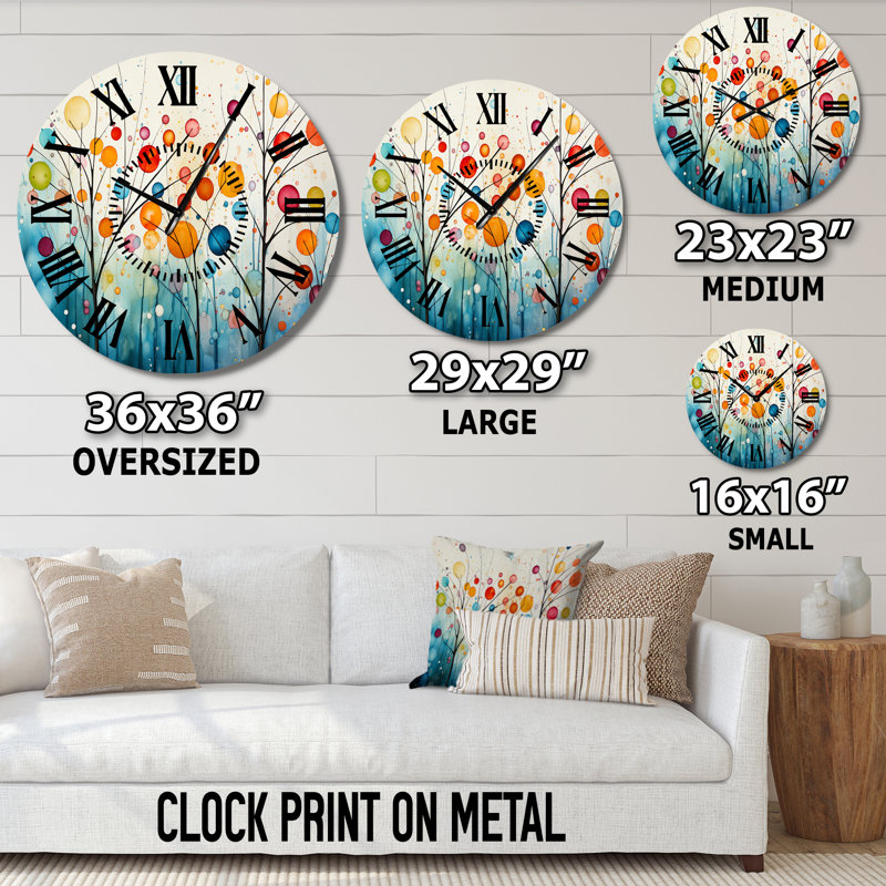 Horloge murale Teal Mid Century Retro Reflections - Mid-Century, Médium