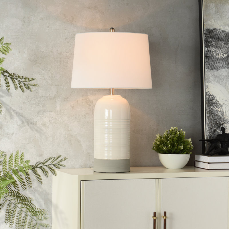 Ceramic Table Lamp - Off-White Shade