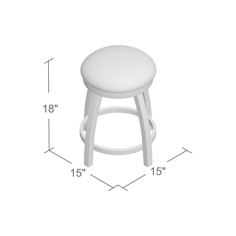 802 Misha Swivel Vanity Stool with Upholstered Seat, Pewter, Vinyl-Canter Sand