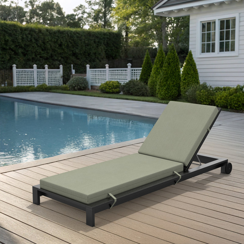 Lani Sunbrella® Outdoor Chaise Lounge Cushion, 22.5" W x 74" D, Sunbrella Canvas Seasalt